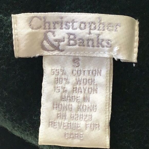 Christopher & Banks Green Plaid Button Up Wool Blend Jacket - Picture 8 of 9